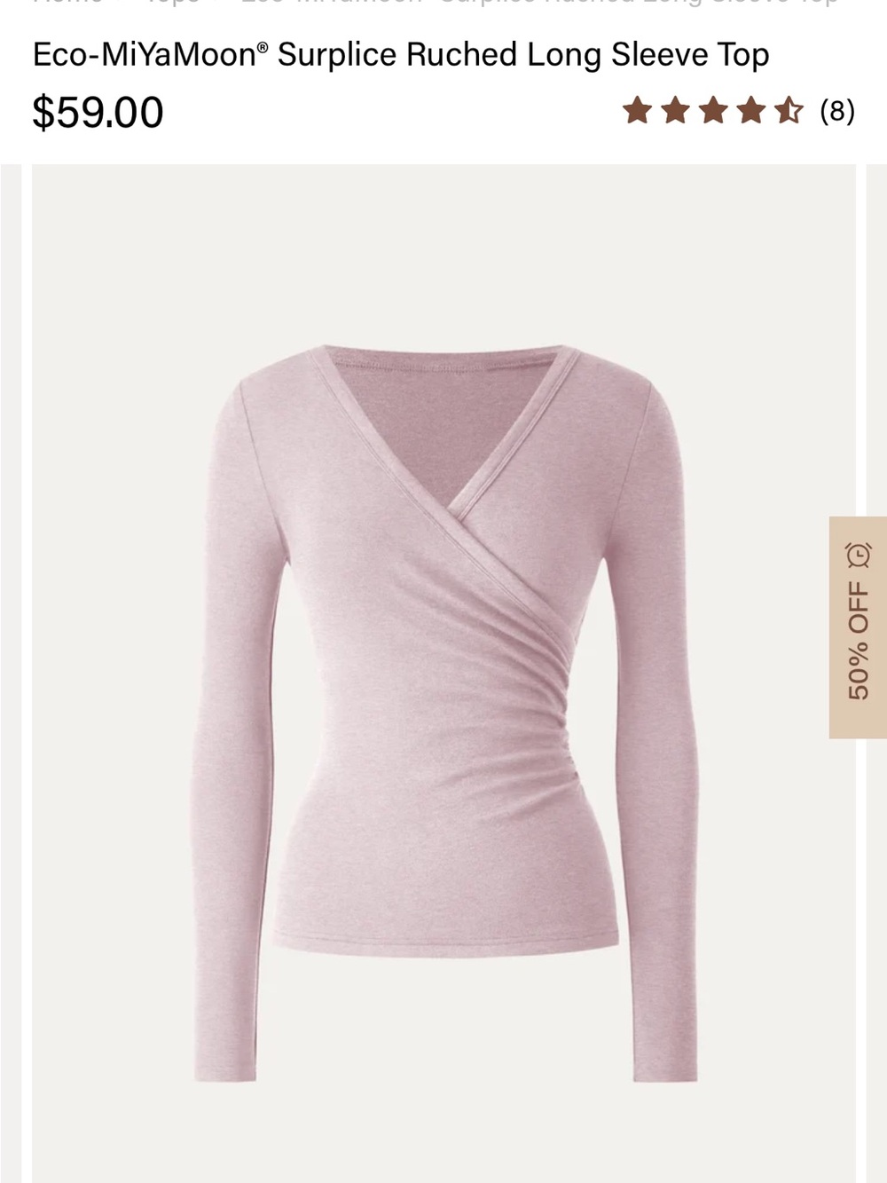 OGL Pink Wrap Ruched Long Sleeve Top